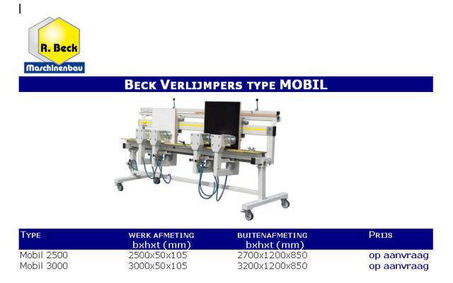 Beck verlijmpers type Mobil bij kamp.nl